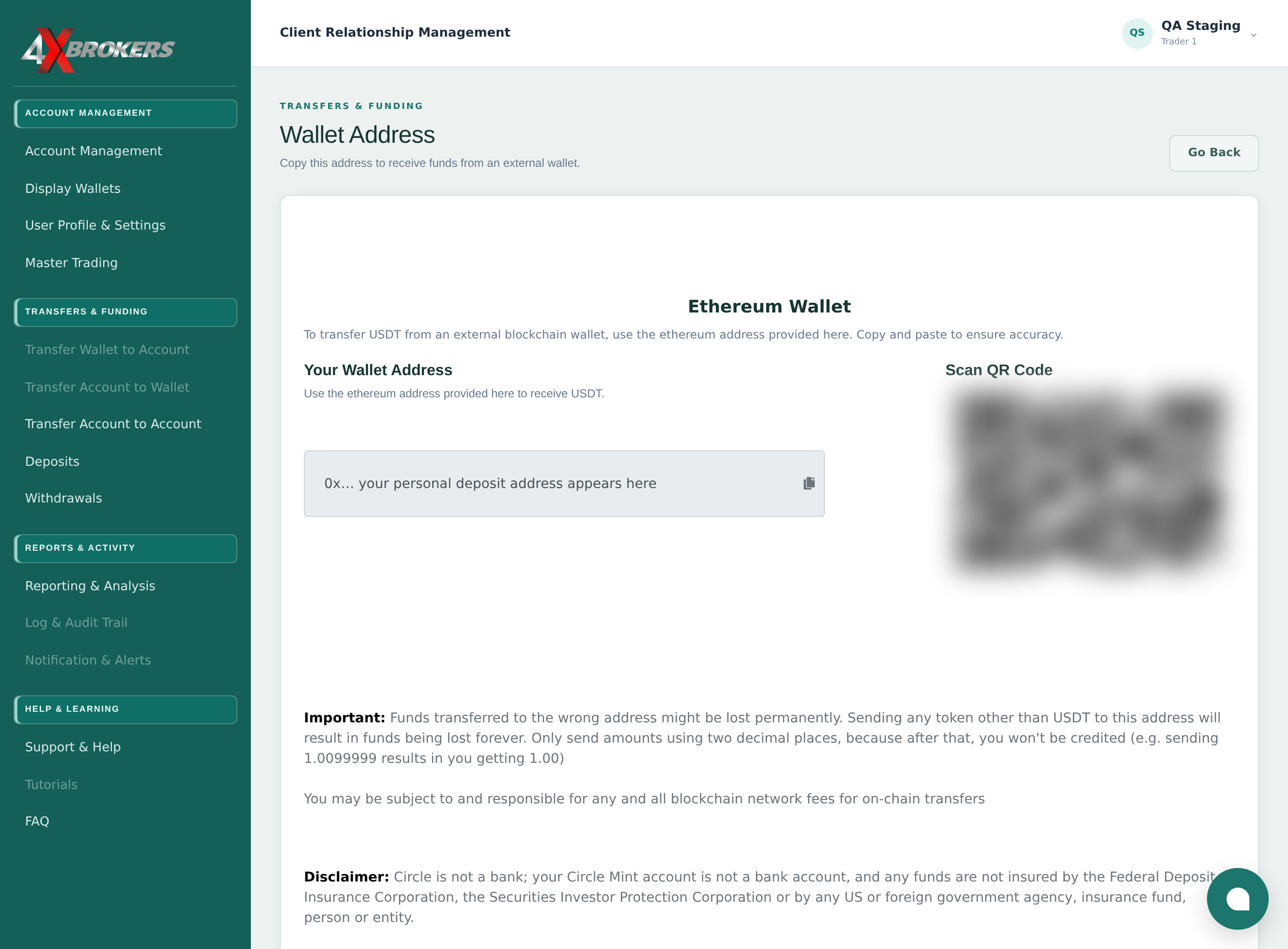 Deposit Funds to a Live Account — step 4