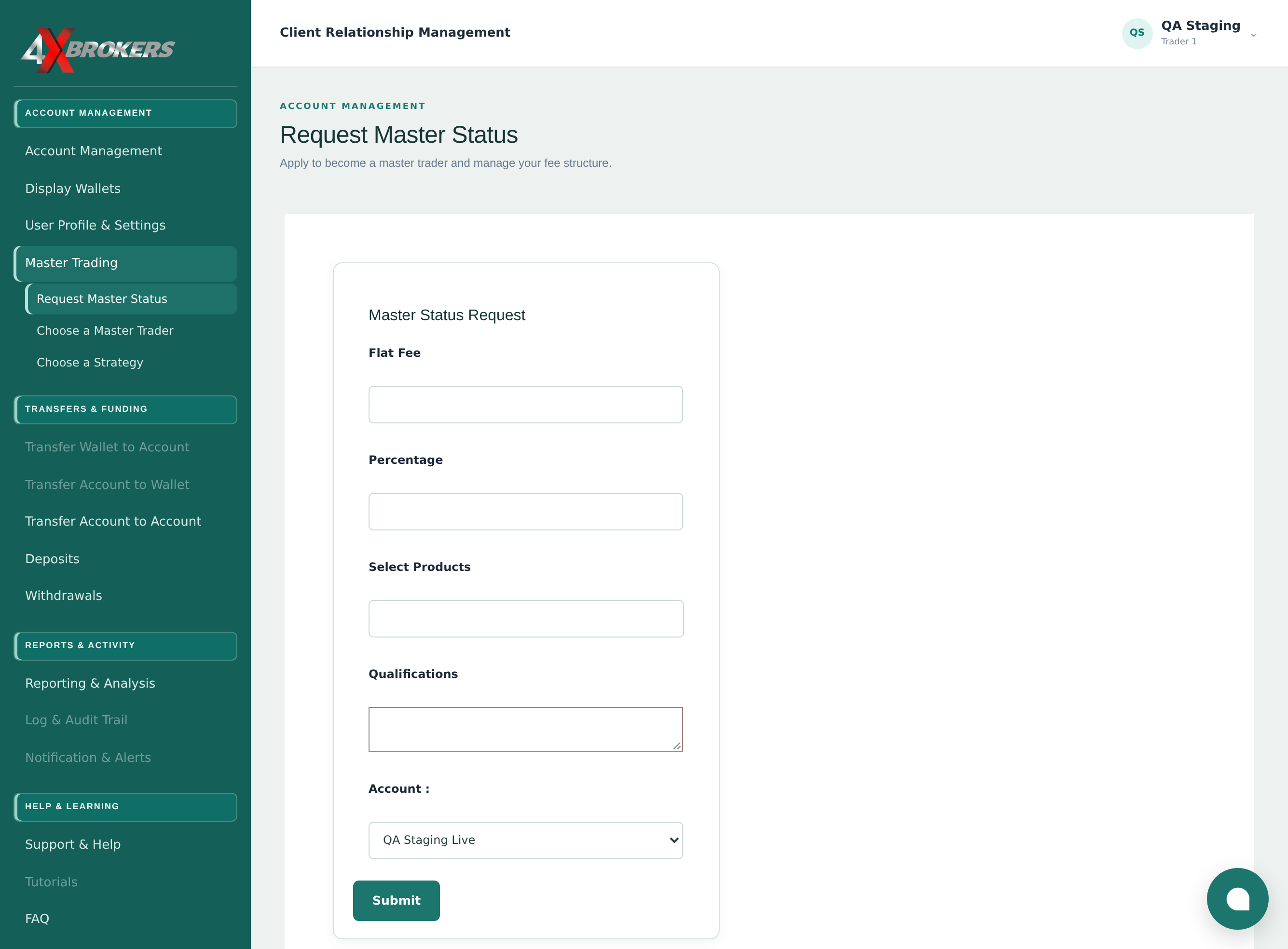 Request Master Status — step 1