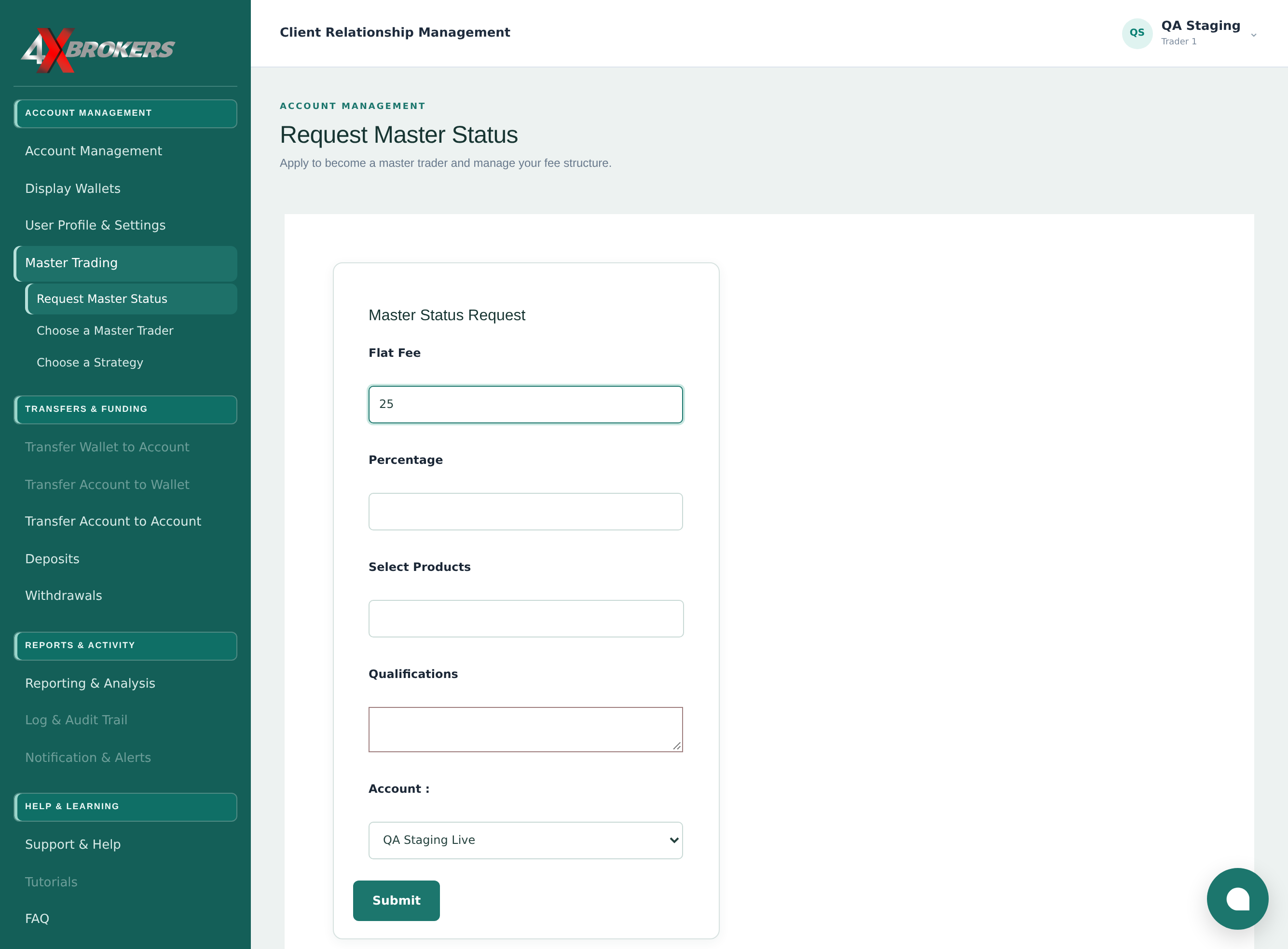Request Master Status — step 2