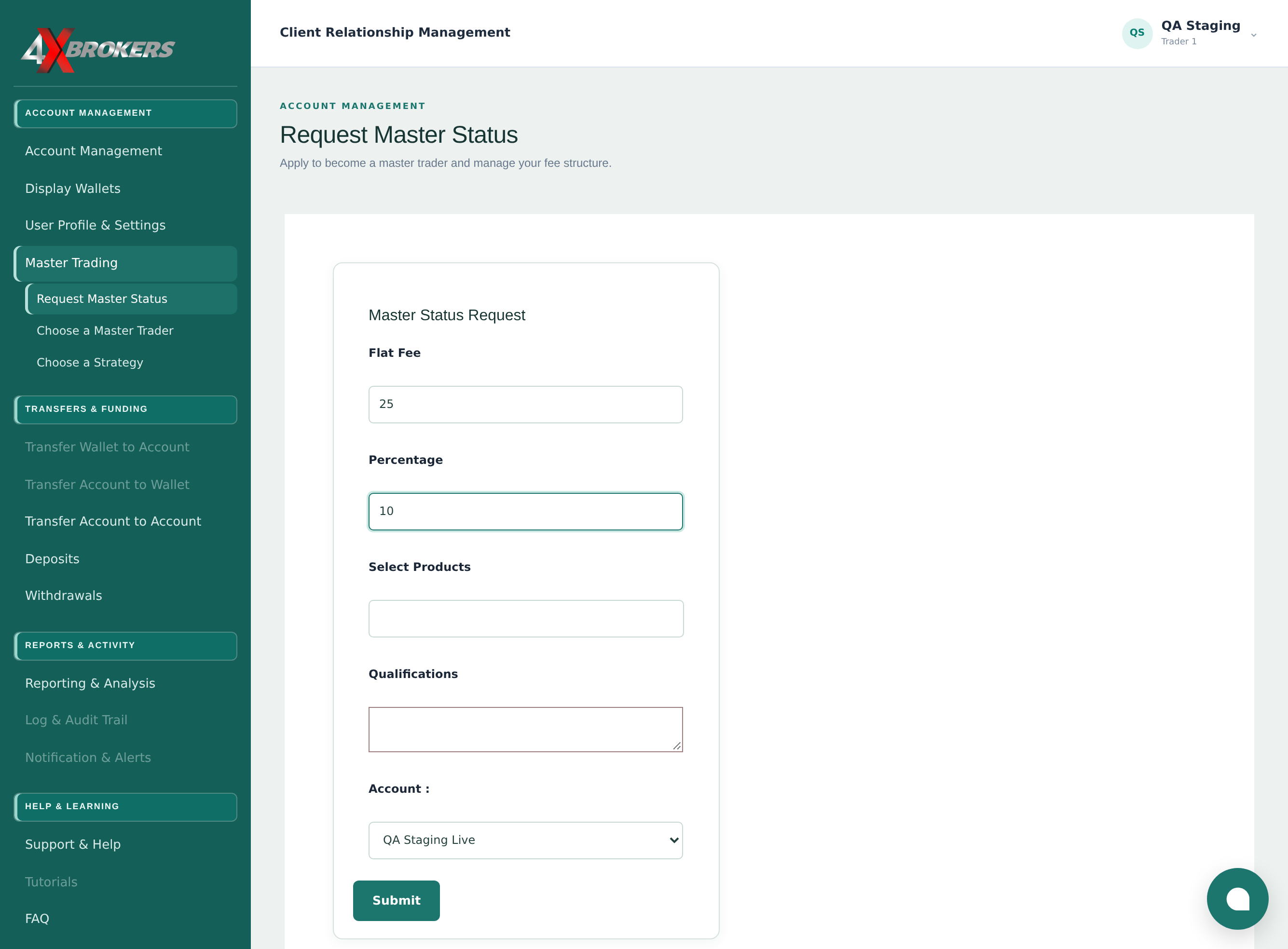 Request Master Status — step 3
