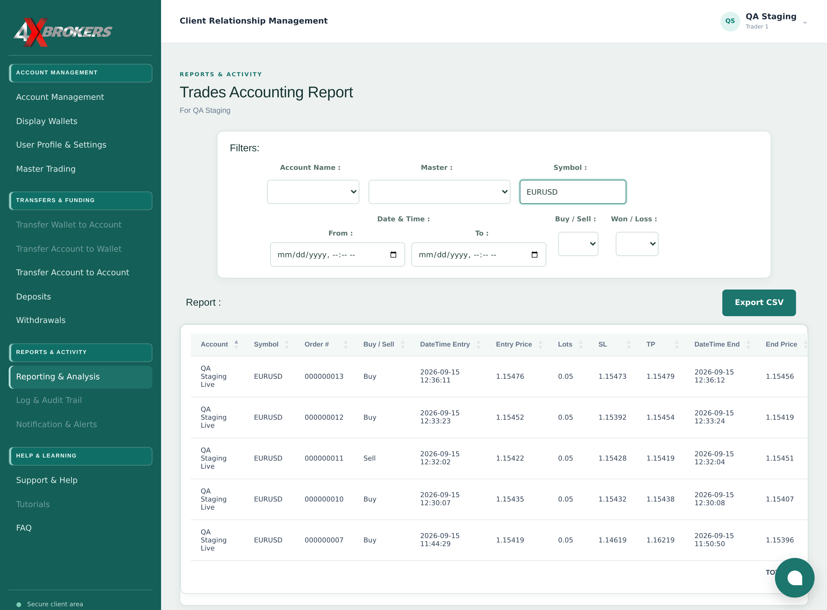 Run a Trades Accounting Report — step 5
