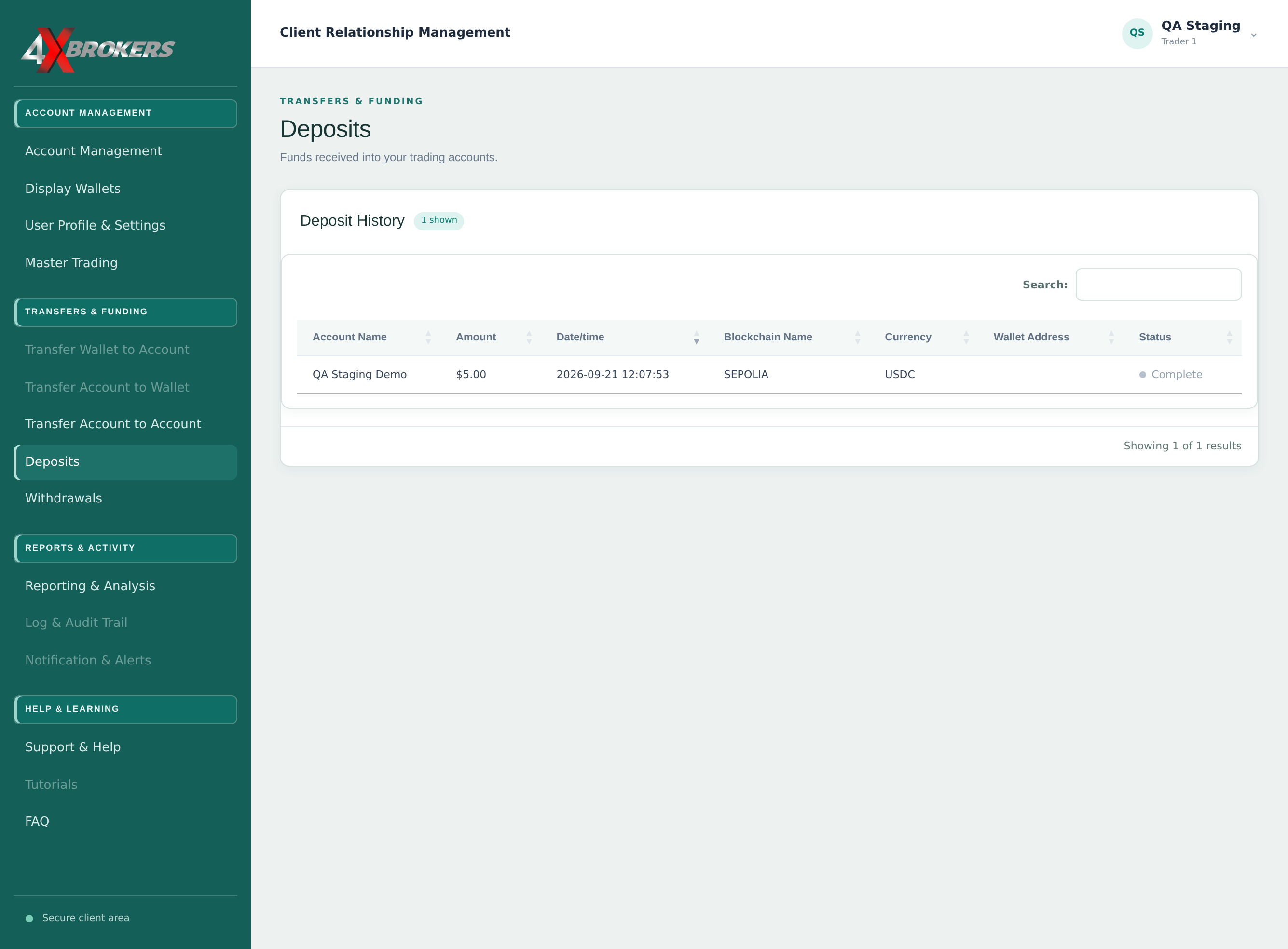 View Your Deposits, Withdrawals and Wallets — step 3