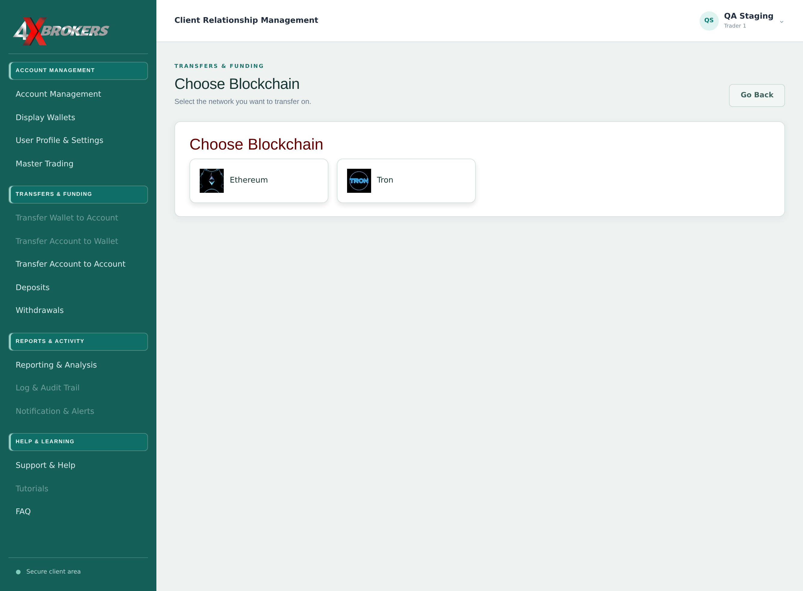 Withdraw Funds from a Live Account — step 3